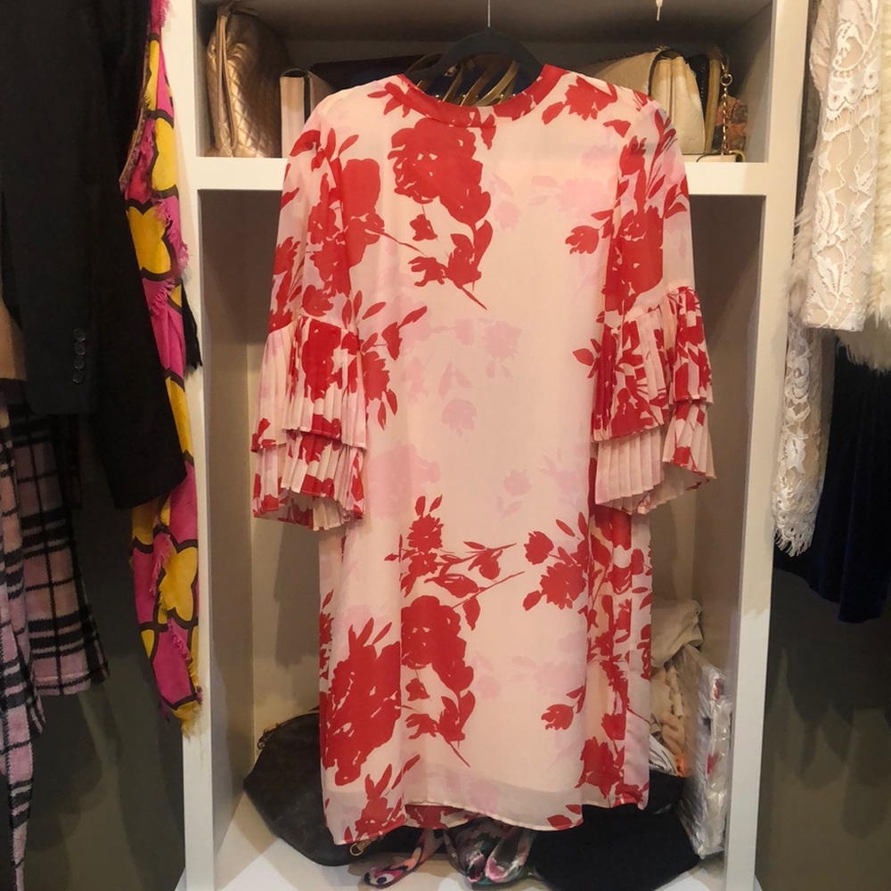 Women’s dress 3/4 sleeve silky loose for above knee tie in back
